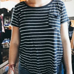 navy blue striped top